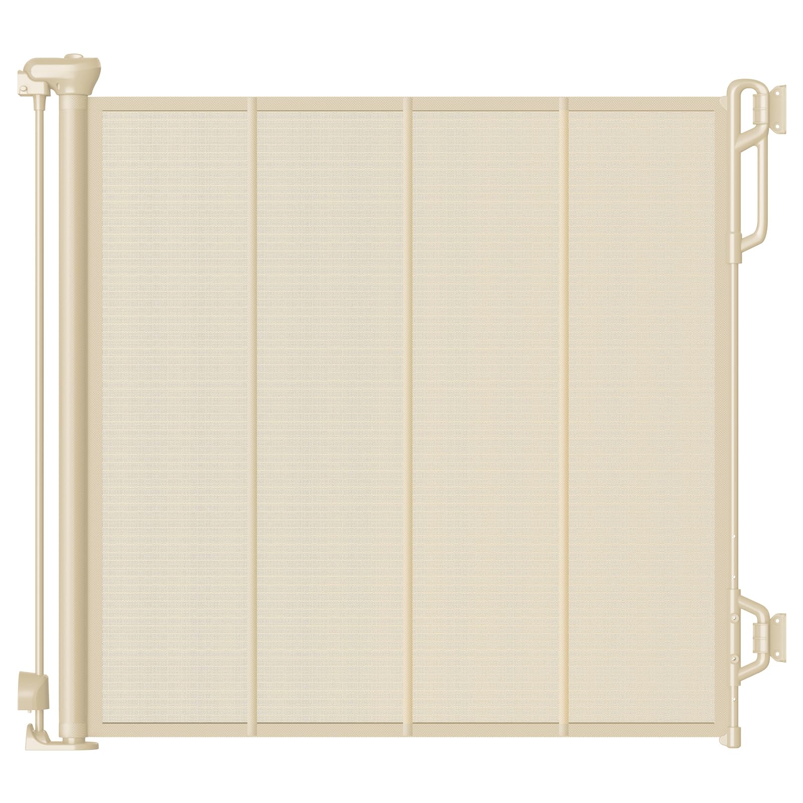 Spaceany reinforced retractable gate in closed view illustrates sturdy barrier for doorways.