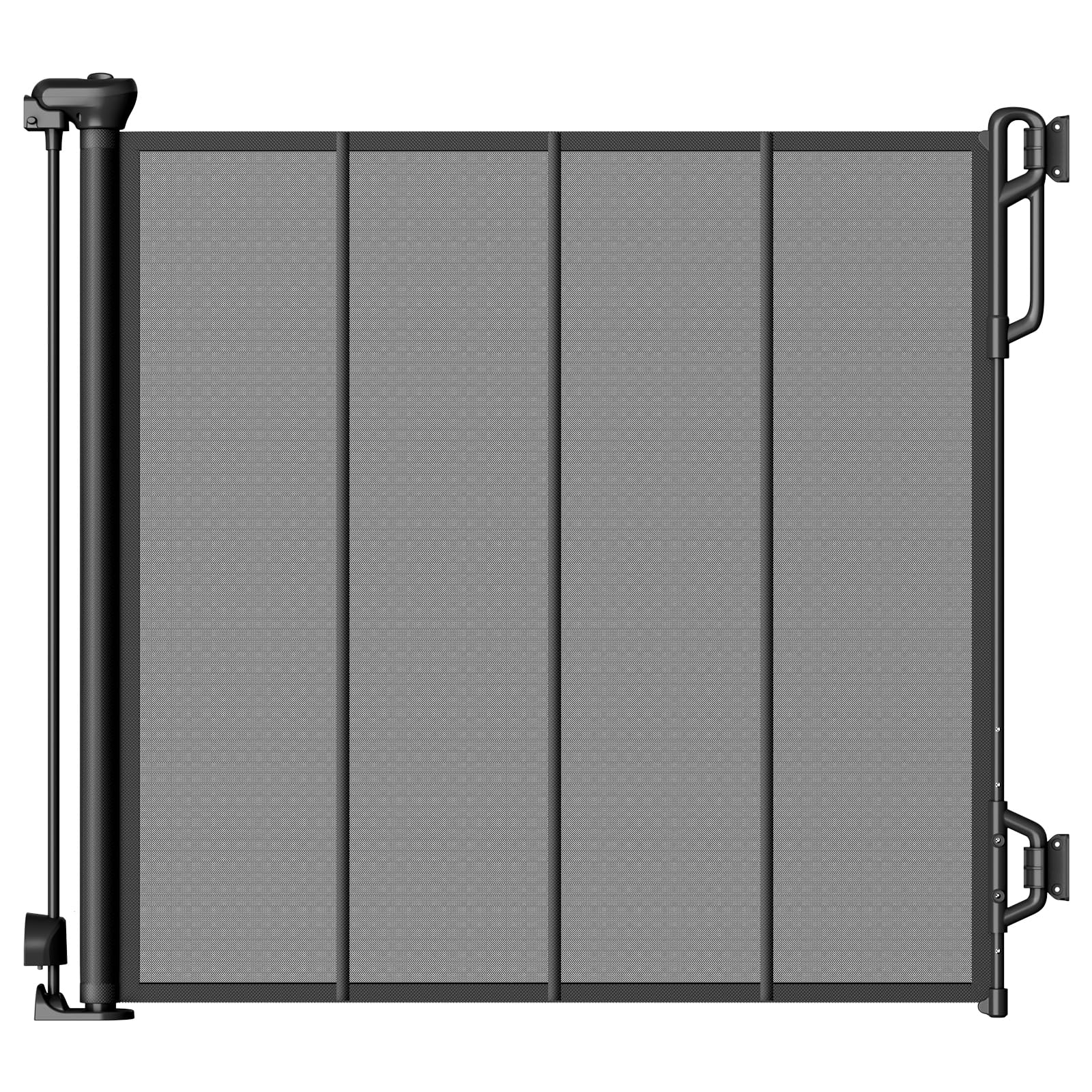 Spaceany reinforced retractable gate full view demonstrates versatile safety for doorways and stairs.
