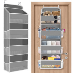 SpaceHacks 1 Pack Over The Door Organizer front view shows wide pockets for fast, clutter-free storage.