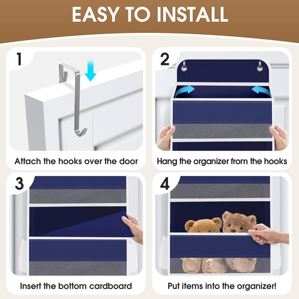 SpaceHacks 2-pack hanging storage pockets demonstrate clutter-free pantry and nursery organization.