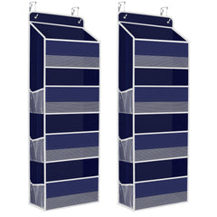 SpaceHacks 2-pack over-the-door organizer in blue for convenient pantry storage