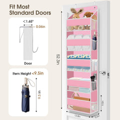 SpaceHacks 5-tier organizer side view, slim fit on most doors.