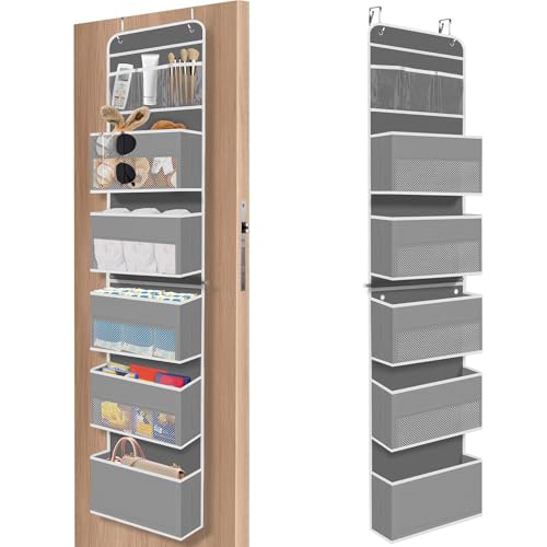SpaceHacks 6-Tier door organizer front view shows spacious pockets for quick item access.