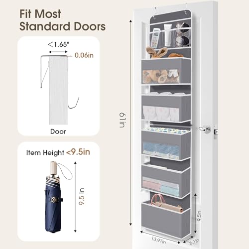 SpaceHacks 6-Tier pocket layout highlights five roomy pockets for cluttered laundry and nursery items.