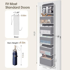 SpaceHacks 6-Tier pocket layout highlights five roomy pockets for cluttered laundry and nursery items.
