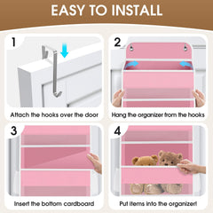 SpaceHacks door organizer with clear window pockets for quick item search.