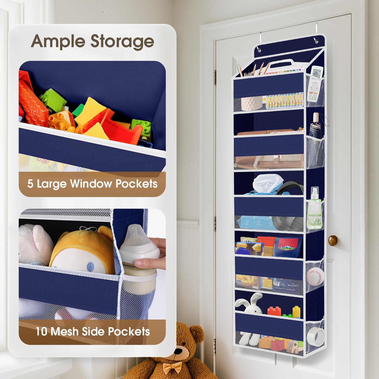 SpaceHacks door organizer grey clear window shows contents at a glance.