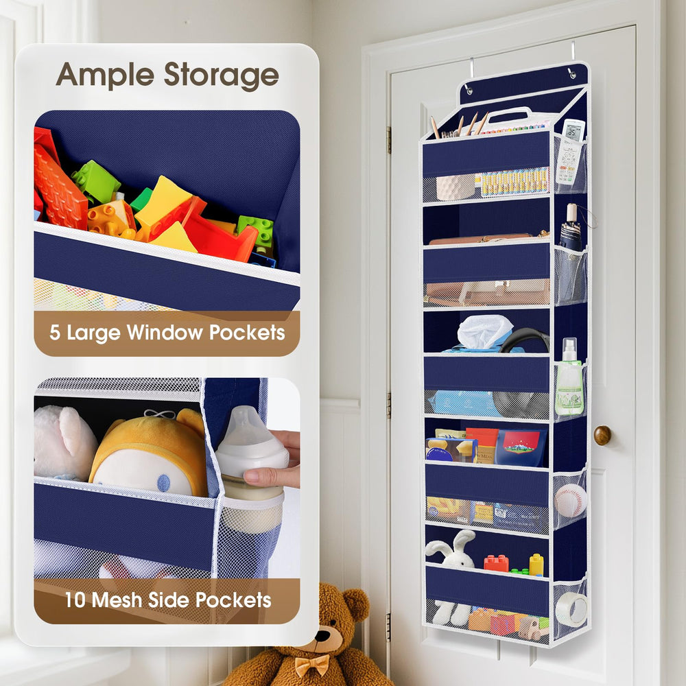 SpaceHacks door organizer grey clear window shows contents at a glance.