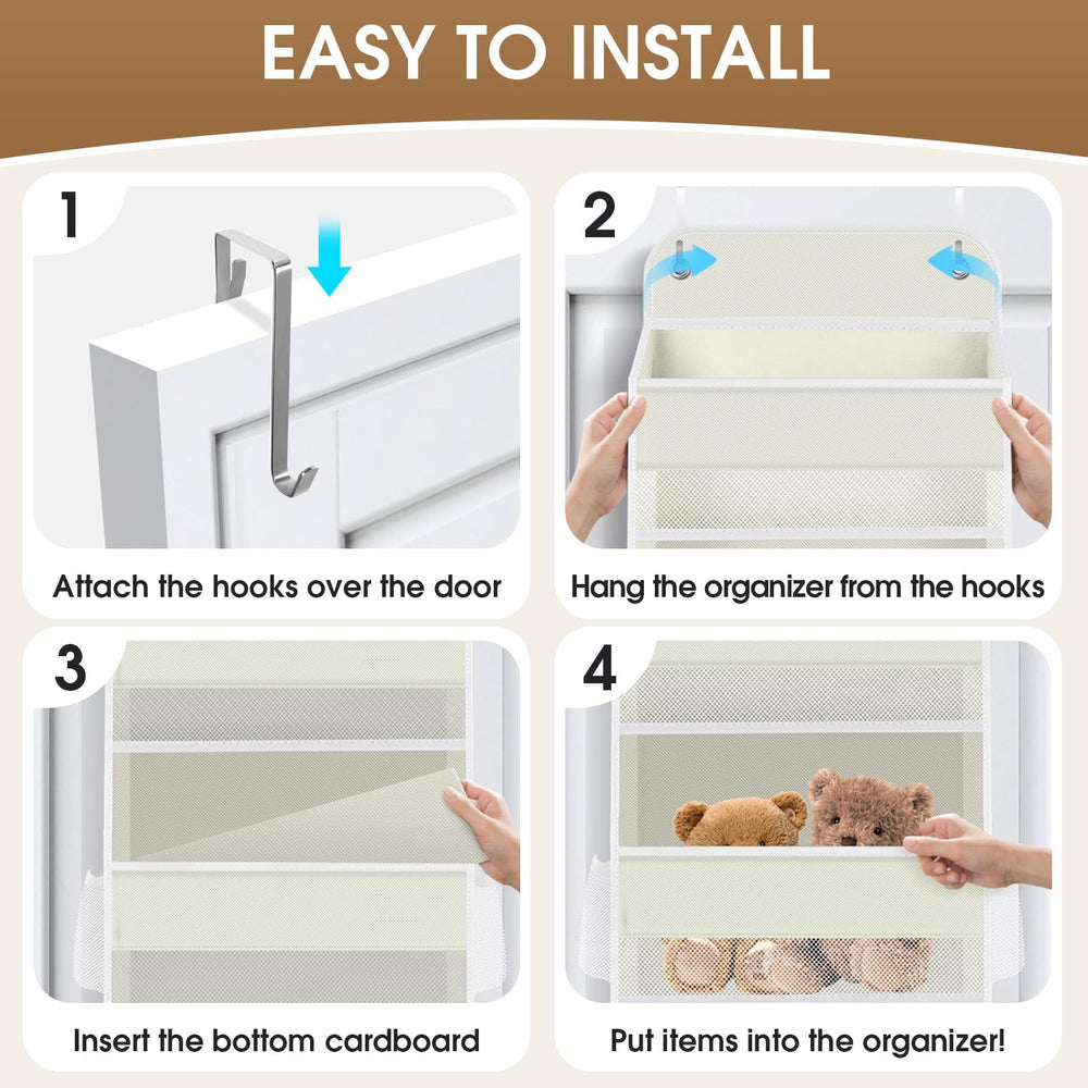 SpaceHacks hanging storage 40lb capacity keeps heavier items stable without warping under load.