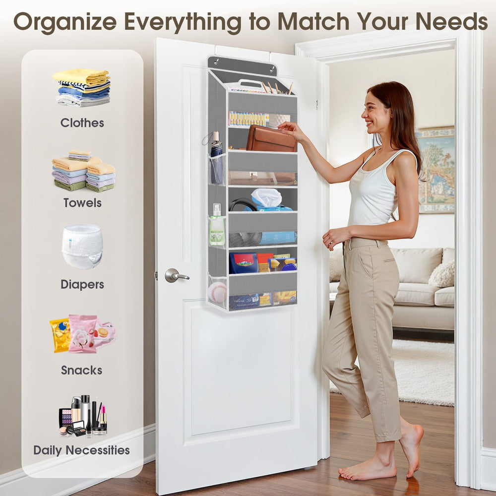 SpaceHacks nursery/pantry use on door organizer demonstrates compact, clutter-free storage