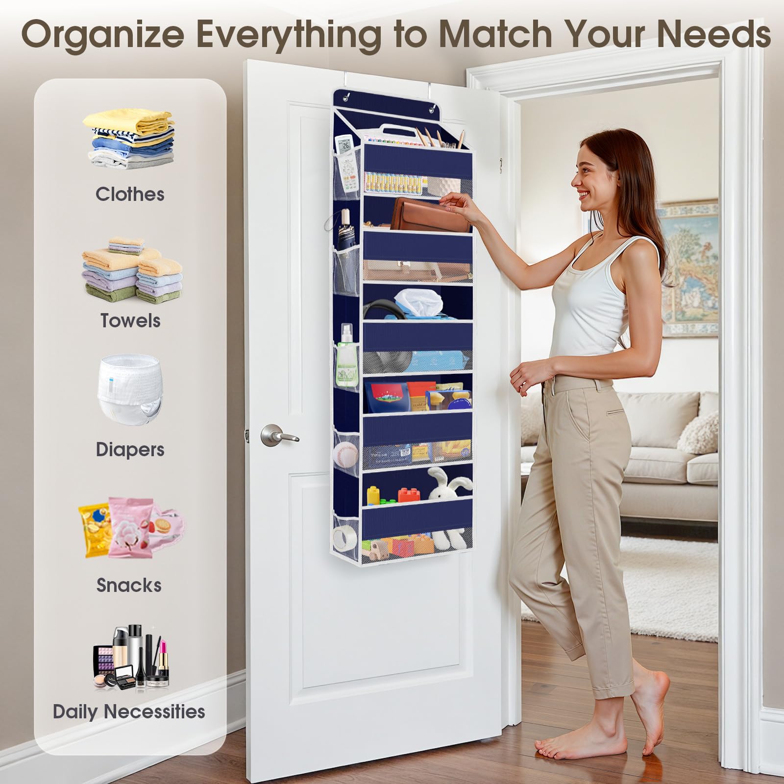 SpaceHacks installation-ready design demonstrates door-hook setup and clutter-free rooms.