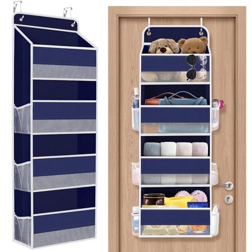 SpaceHacks over-the-door organizer blue hero delivers spacious 4-tier storage for easy access
