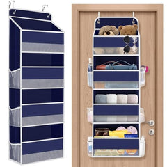 SpaceHacks over-the-door organizer blue hero delivers spacious 4-tier storage for easy access