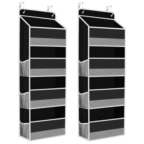 SpaceHacks over-the-door organizer front view, four roomy pockets for quick access.