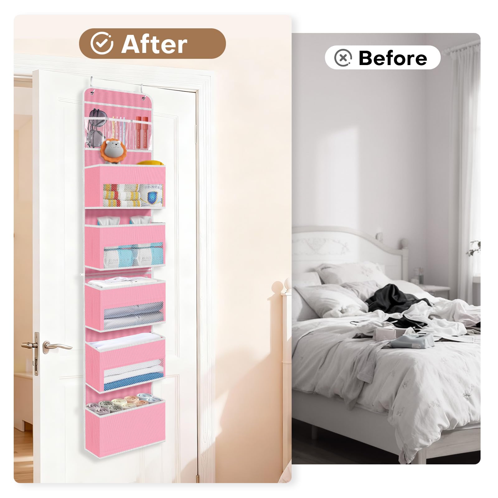 SpaceWhisper bedroom accessories storage pink organizer for scarves and small items