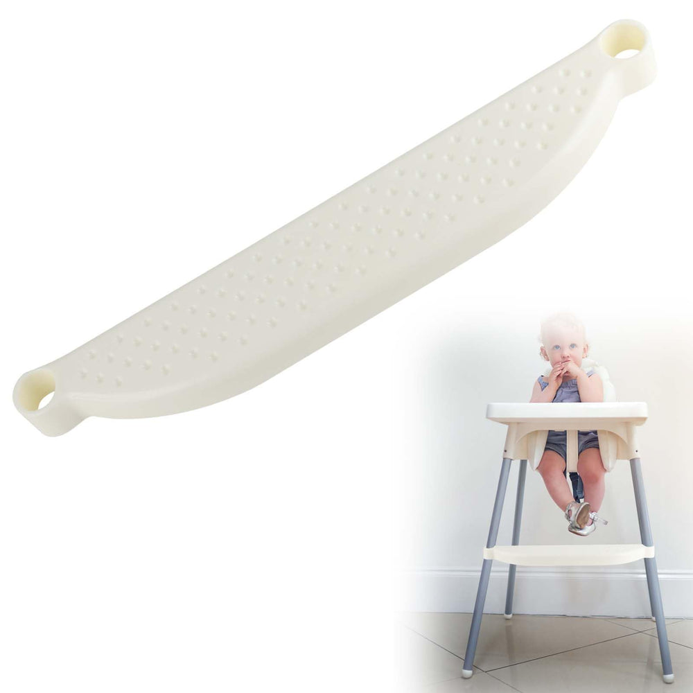 SpaceWings adjustable footrest on a highchair leg for stable meals