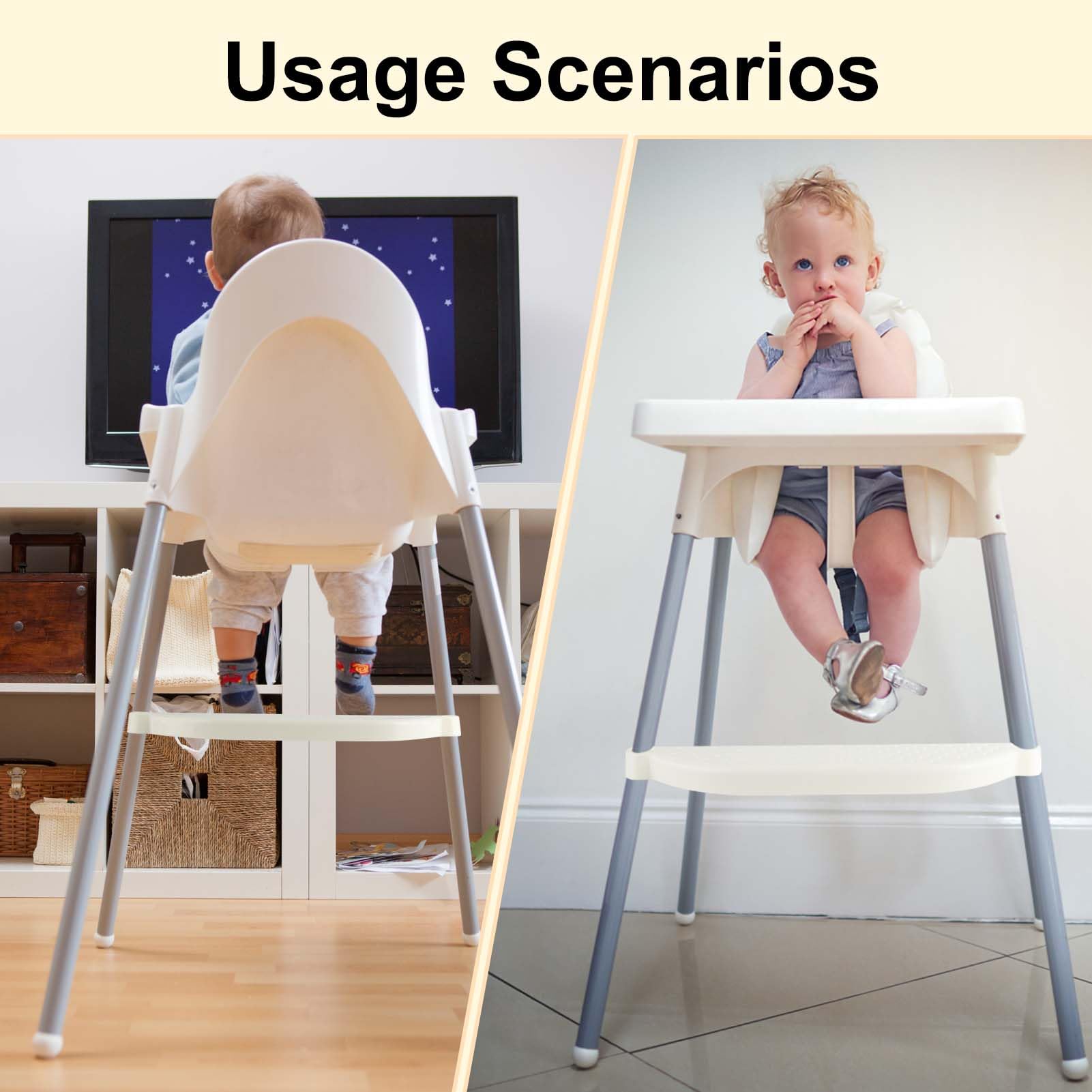 SpaceWings footrest includes hardware for quick setup