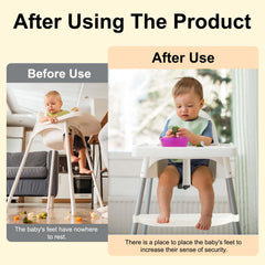 SpaceWings footrest on chair with tray-compatible setup