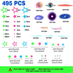 Spakon glow planets and nebula decals add a magical space theme to kids’ rooms
