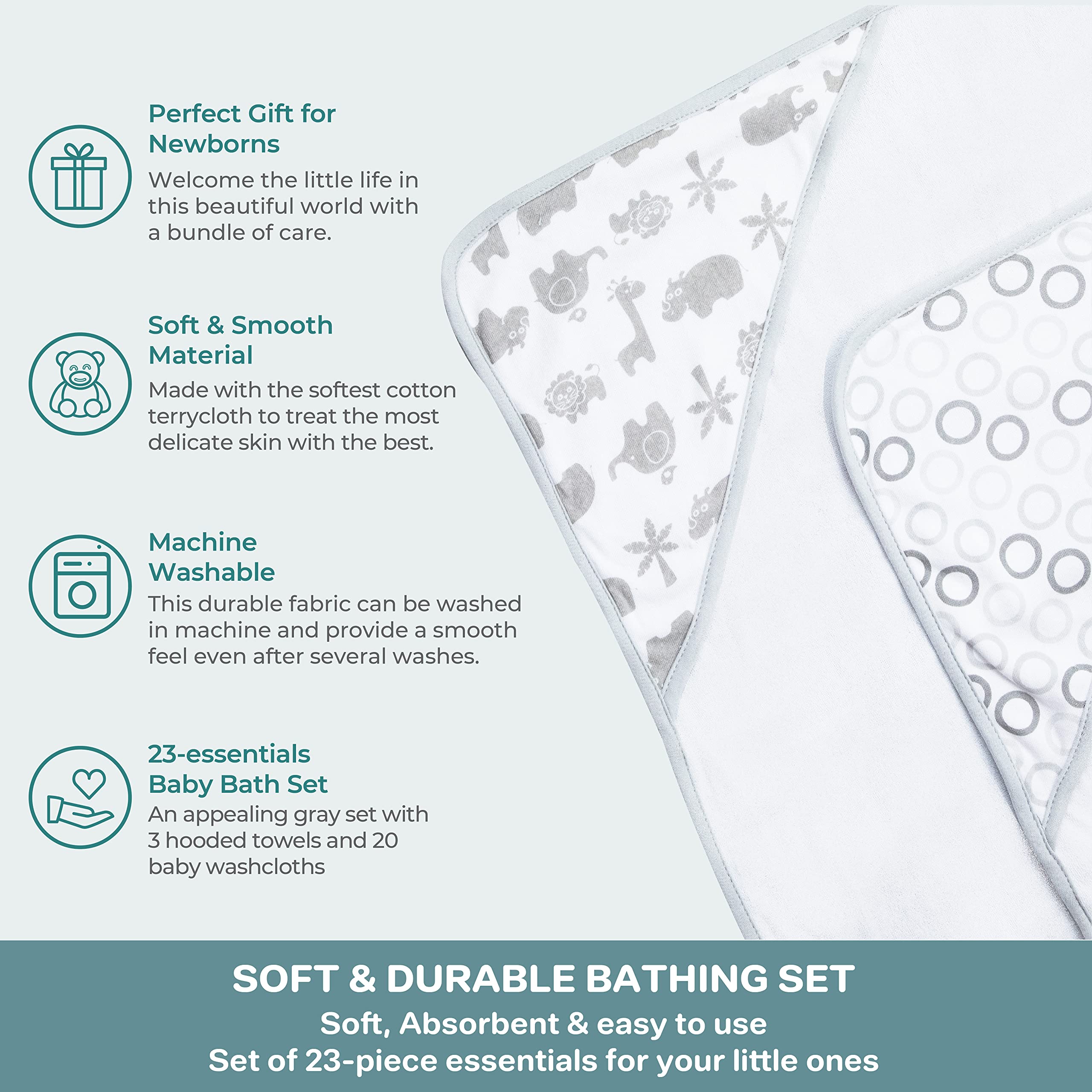 Spasilk hooded towel 30x26 shown ready to wrap a newborn securely