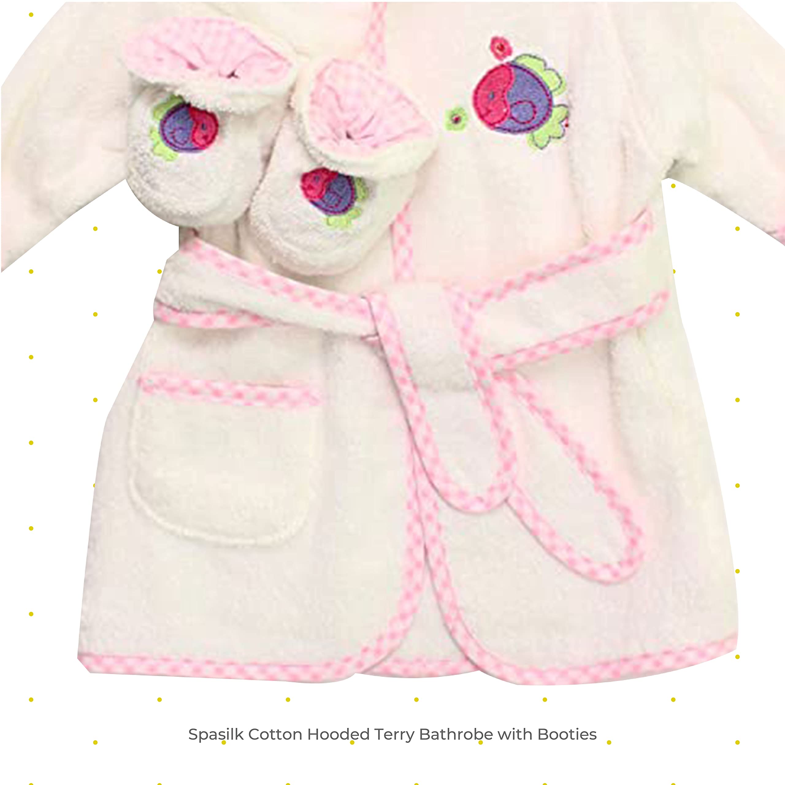 Spasilk baby booties with coordinating appliques keep tiny feet warm