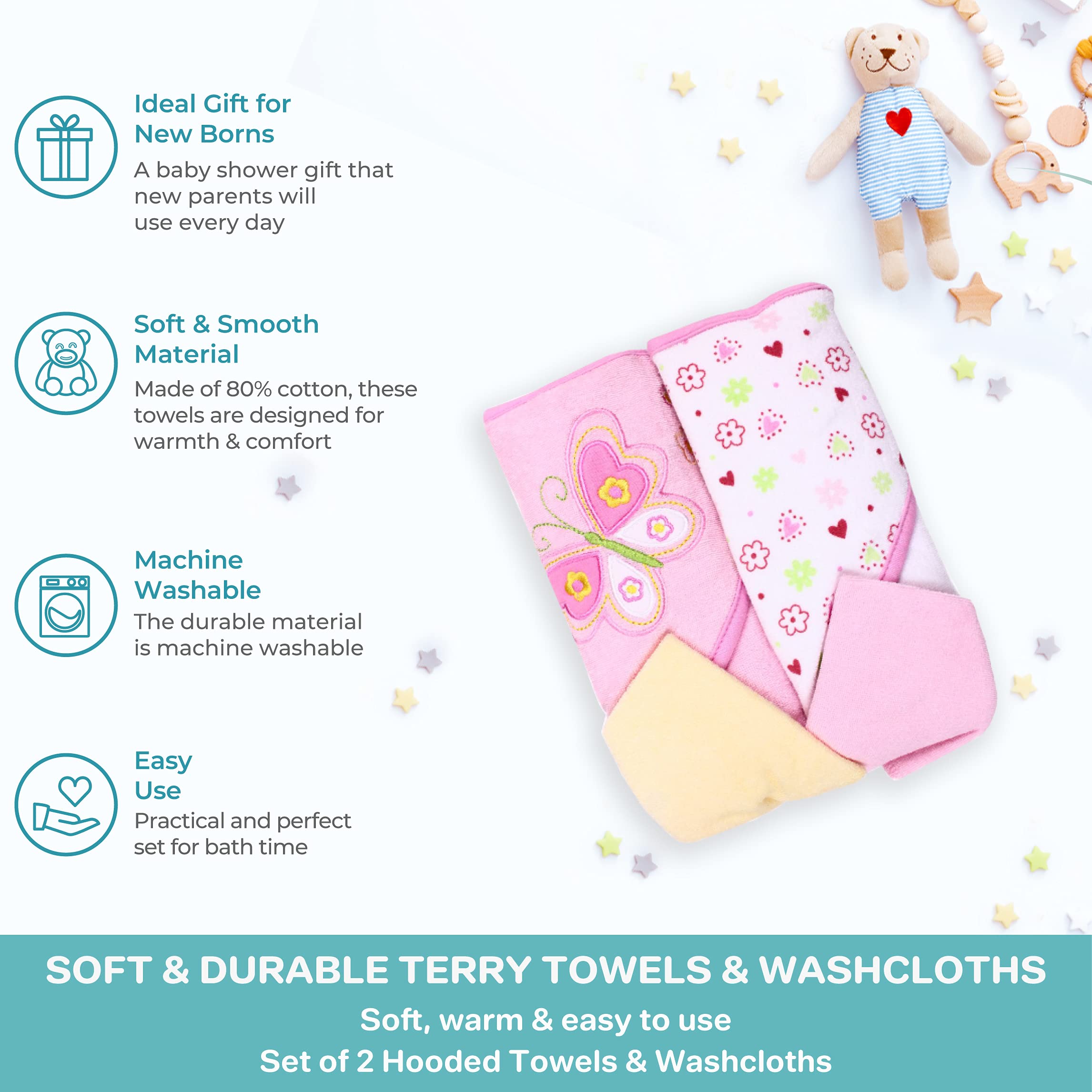 Spasilk baby drying with hooded towel—snug wrap after bath