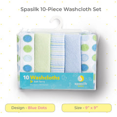 Spasilk baby washcloth set with colorful prints brightens mealtime cleanups