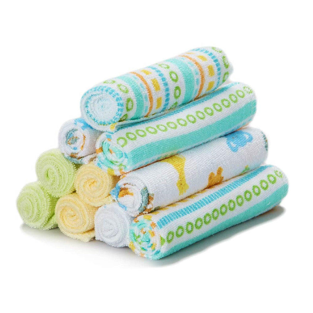 Spasilk baby washcloths yellow lines closeup shows textured cleansing surface for gentle bath cleansing