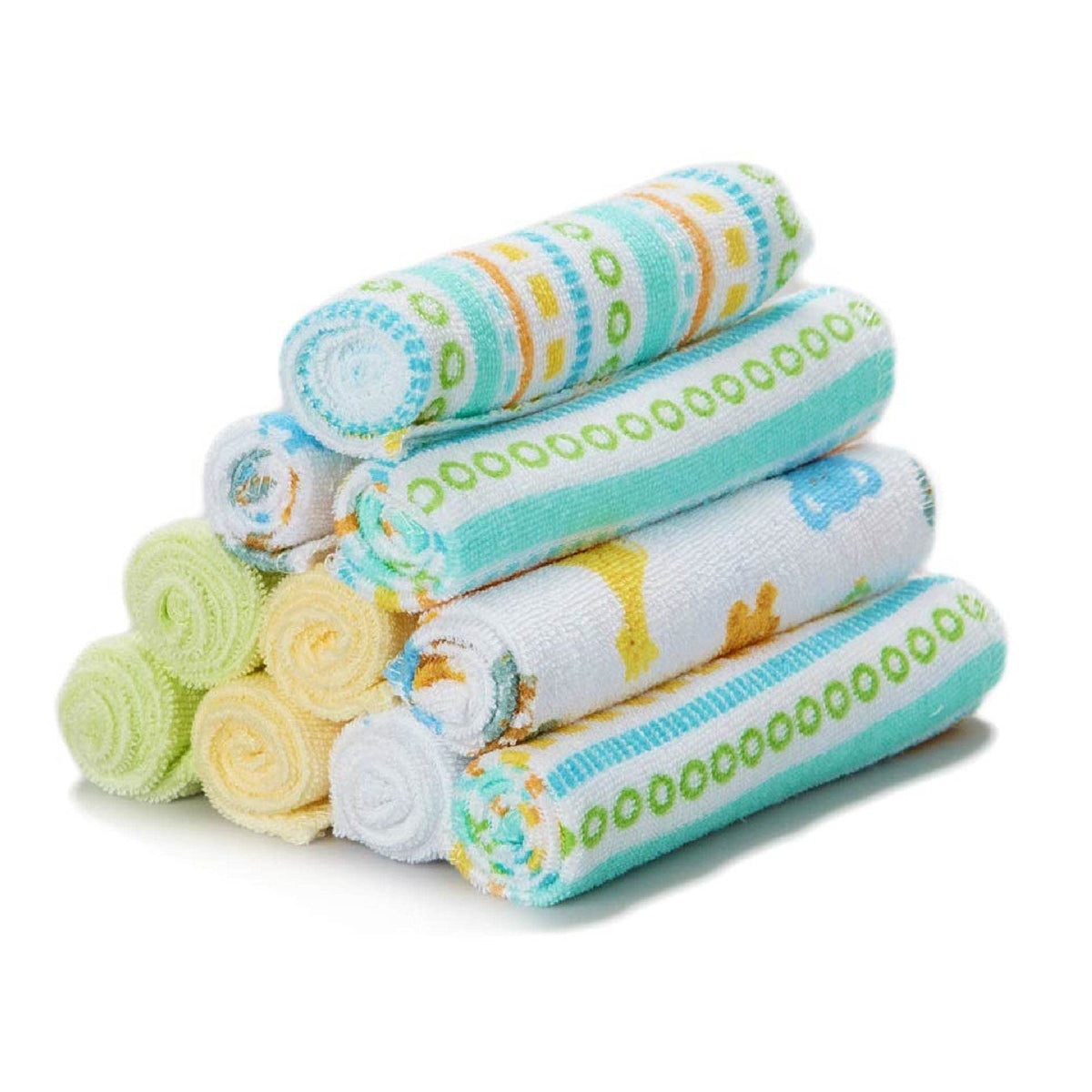 Spasilk baby washcloths yellow lines closeup shows textured cleansing surface for gentle bath cleansing