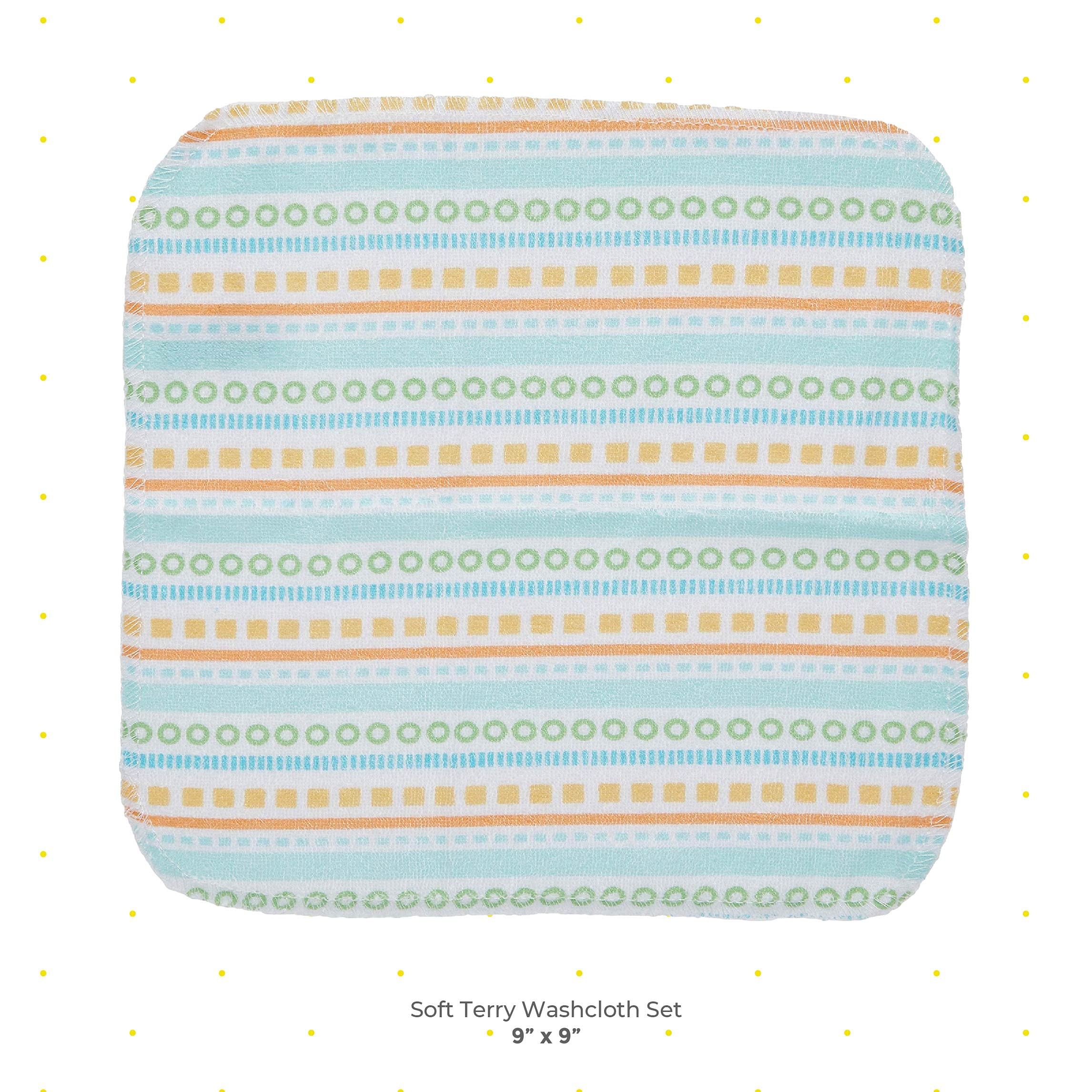 Spasilk baby washcloths yellow lines pack shot highlights a 10-piece set for busy parents