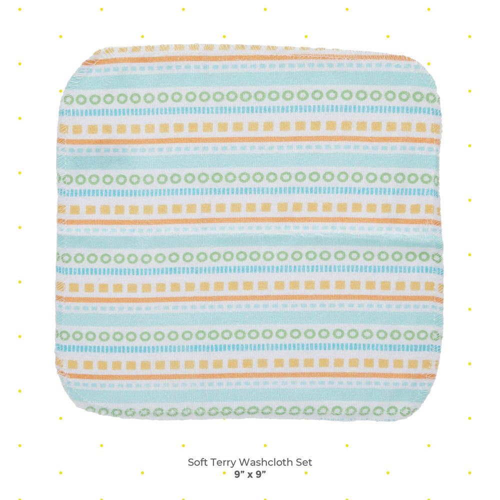 Spasilk baby washcloths yellow lines pack shot highlights a 10-piece set for busy parents