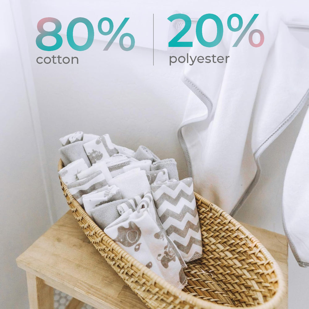 Spasilk baby washcloths arranged as a thoughtful baby shower gift.