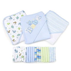 Spasilk bath hooded towel blue hood closeup demonstrates plush absorbency for newborn drying.