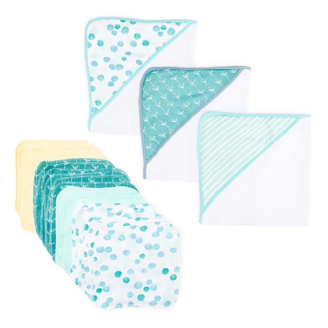 Spasilk bath hooded towel set in green dots ideal for gentle newborn drying