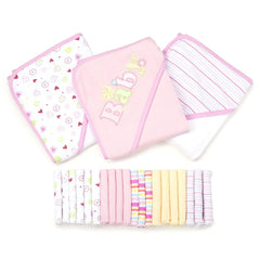 Spasilk bath hooded towels pink front image shows cozy newborn drying time