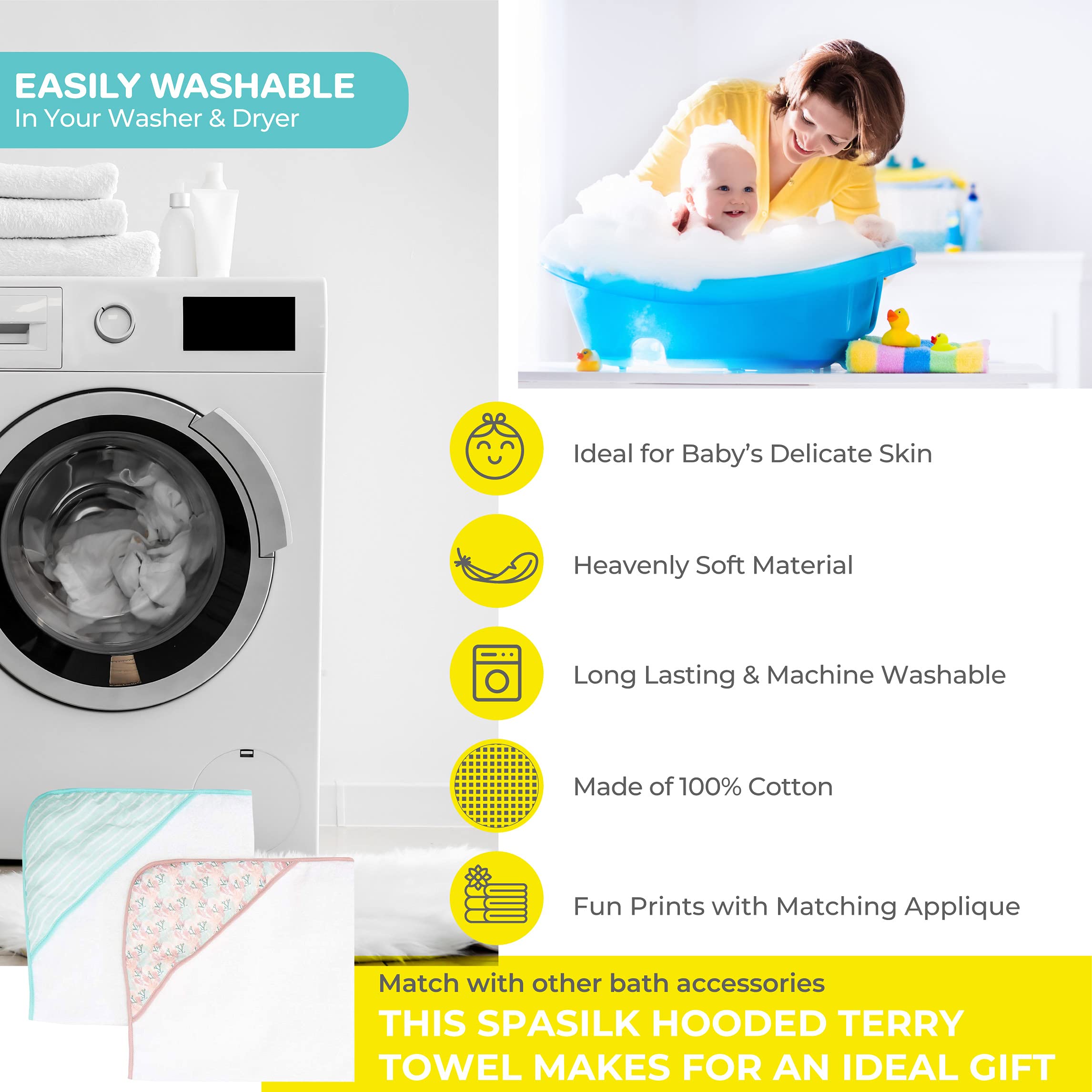 Spasilk bath time routine accessory adds cozy warmth after baths.