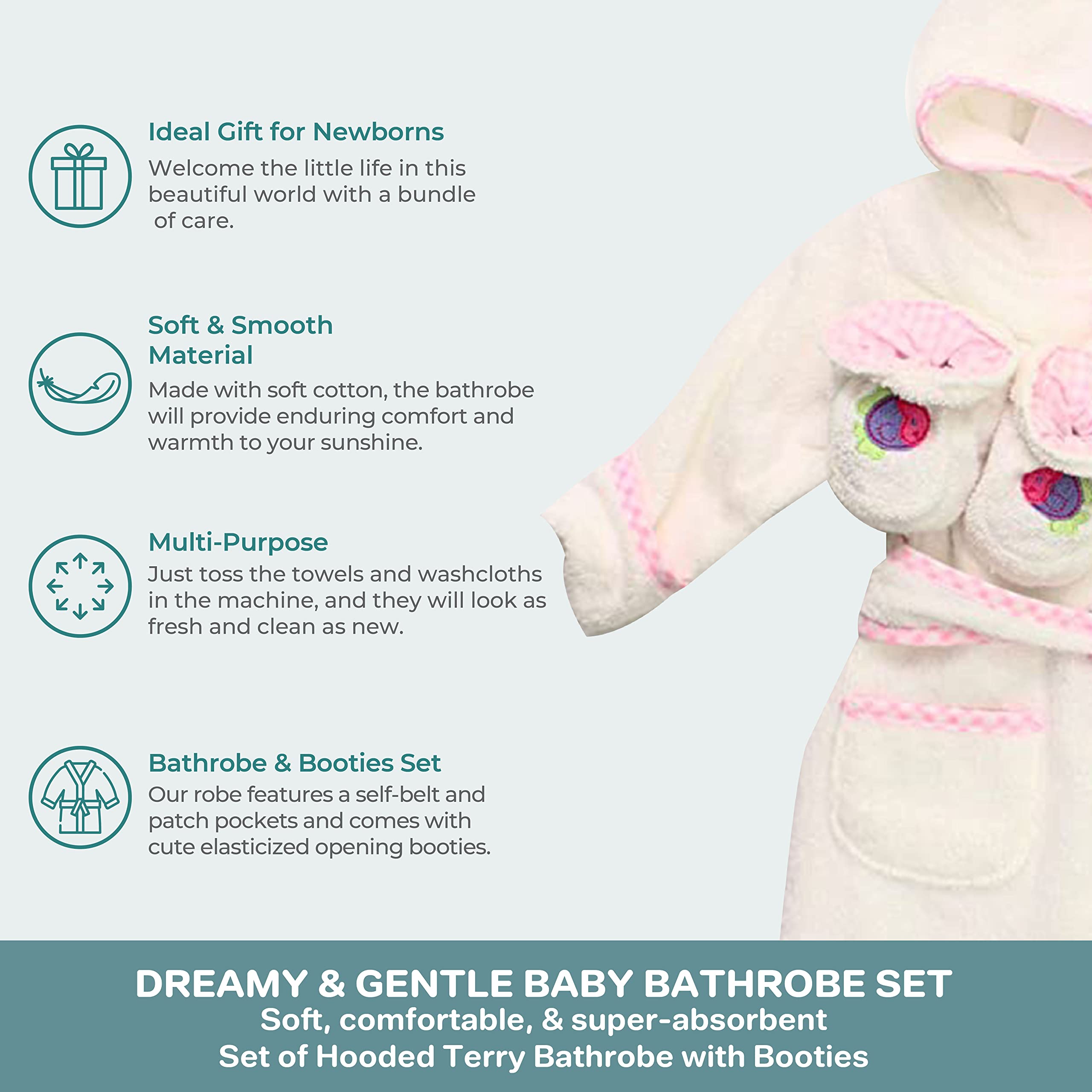 Spasilk bright appliques on robe brighten bath time