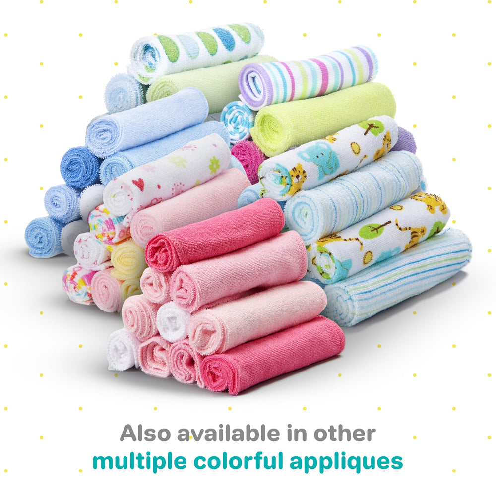 Spasilk gift-ready blue washcloths ideal for baby showers.