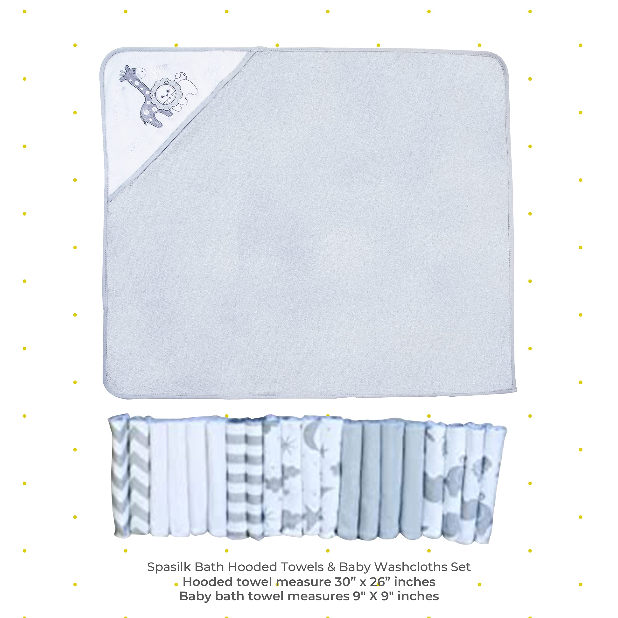 Spasilk gray lion washcloths offer soft texture for quick gentle cleansing