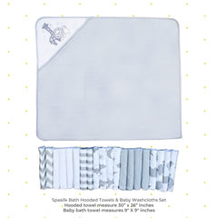 Spasilk gray lion washcloths offer soft texture for quick gentle cleansing