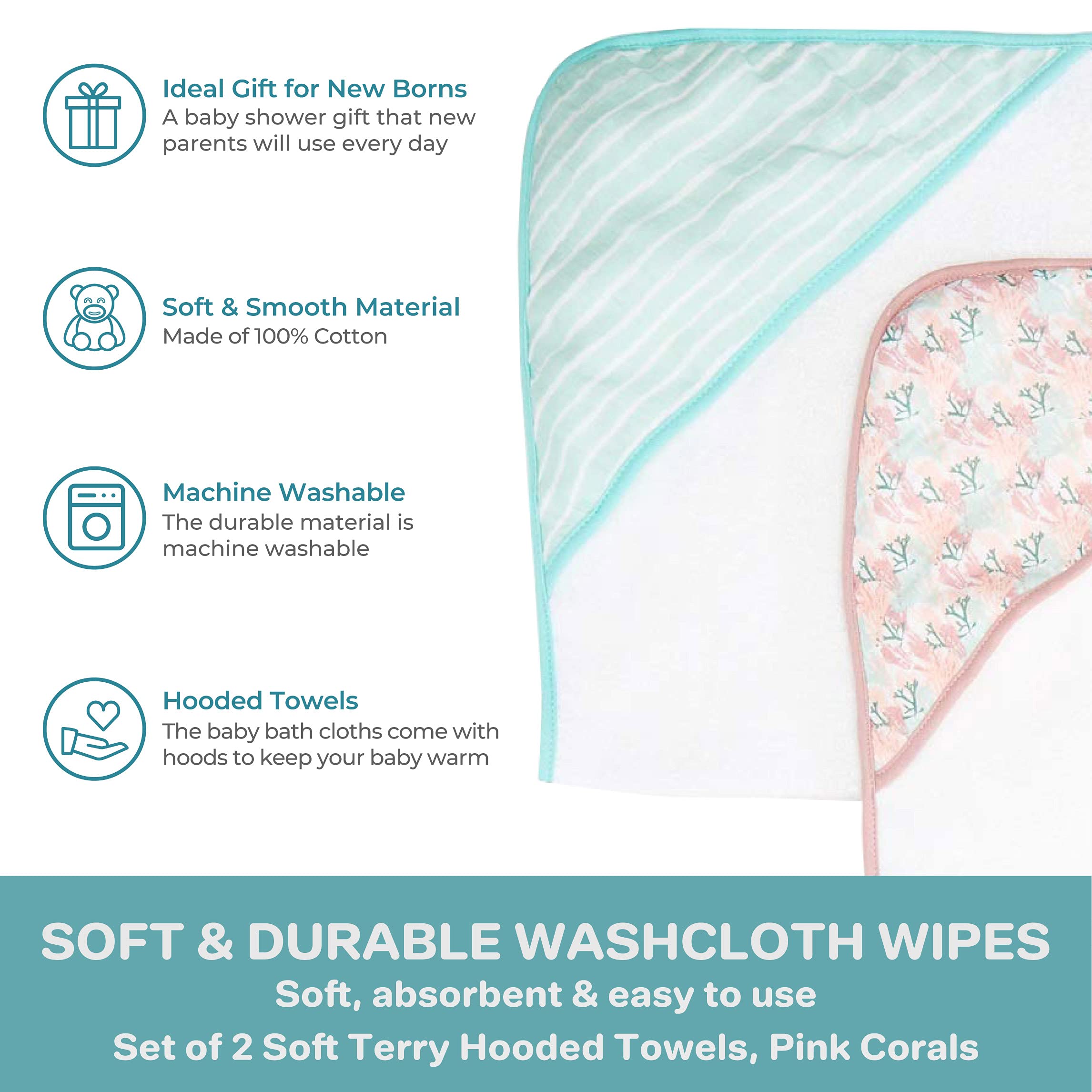 Spasilk hooded towel 30x30 size showcased with vinyl bag packaging.