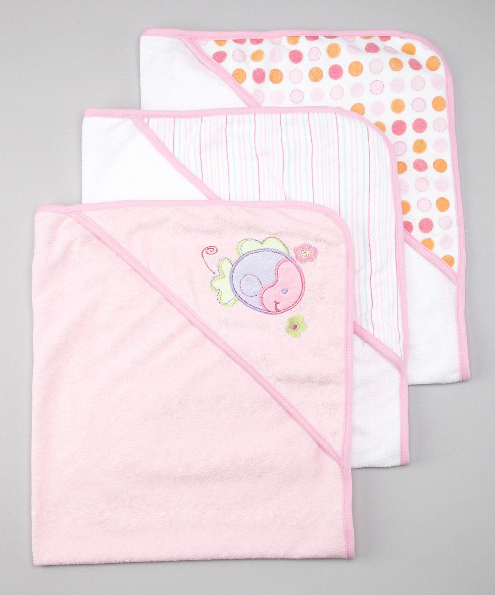 Spasilk hooded towel pink 26x30 inches provides full-body warmth after bath.