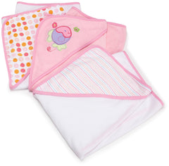 Spasilk pink hooded towel front view highlighting plush terry and cozy wrap.