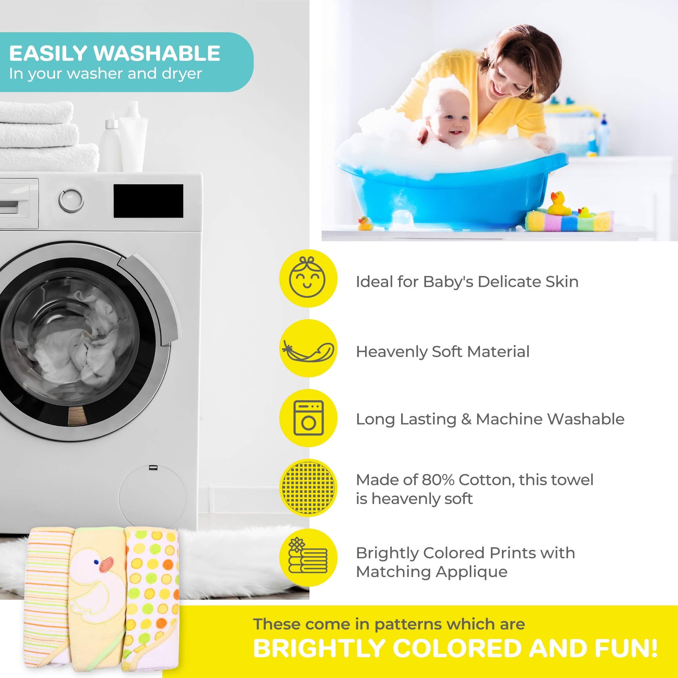 Spasilk hooded towel fabric is durable and machine-wash friendly for busy parents
