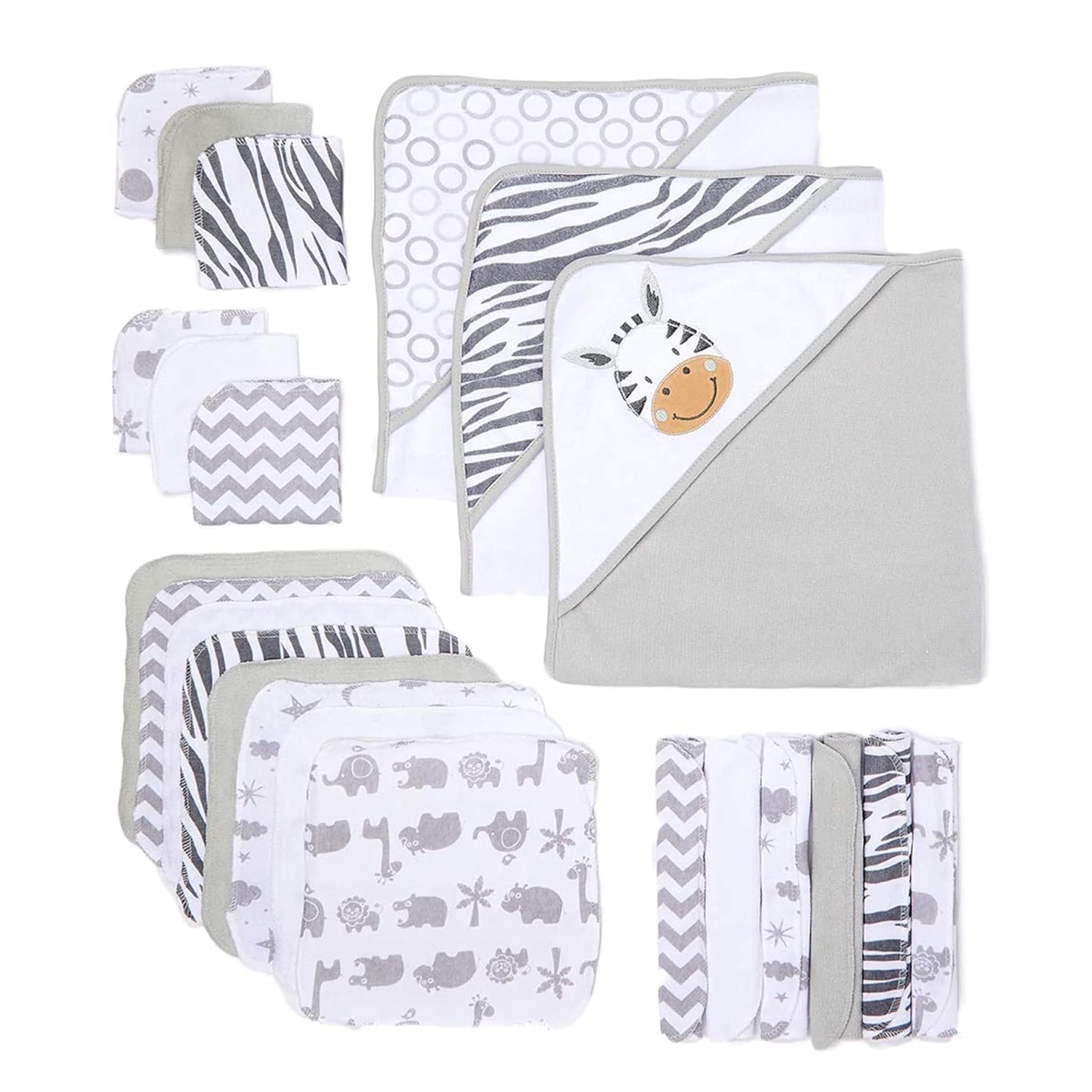 Spasilk hooded towel white zebra close-up showing soft terry for newborn warmth.