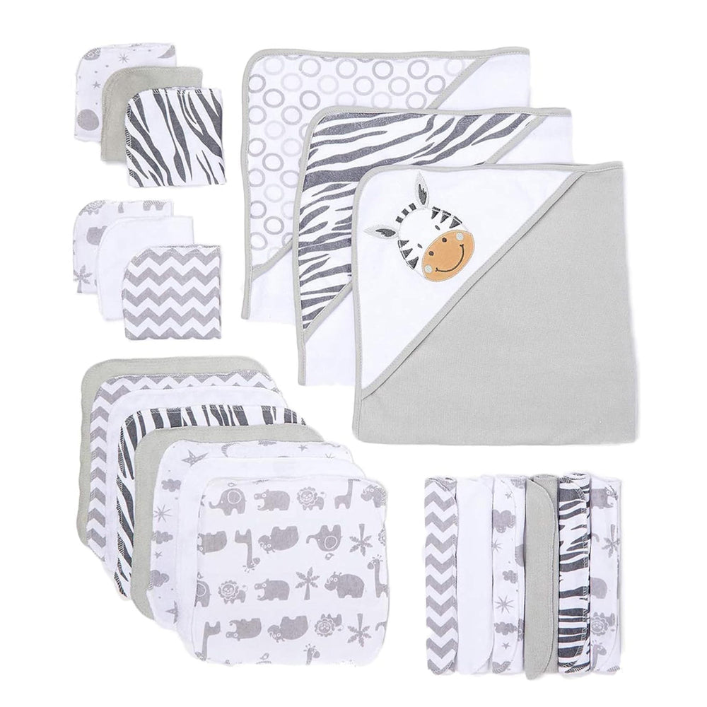 Spasilk hooded towel white zebra close-up showing soft terry for newborn warmth.