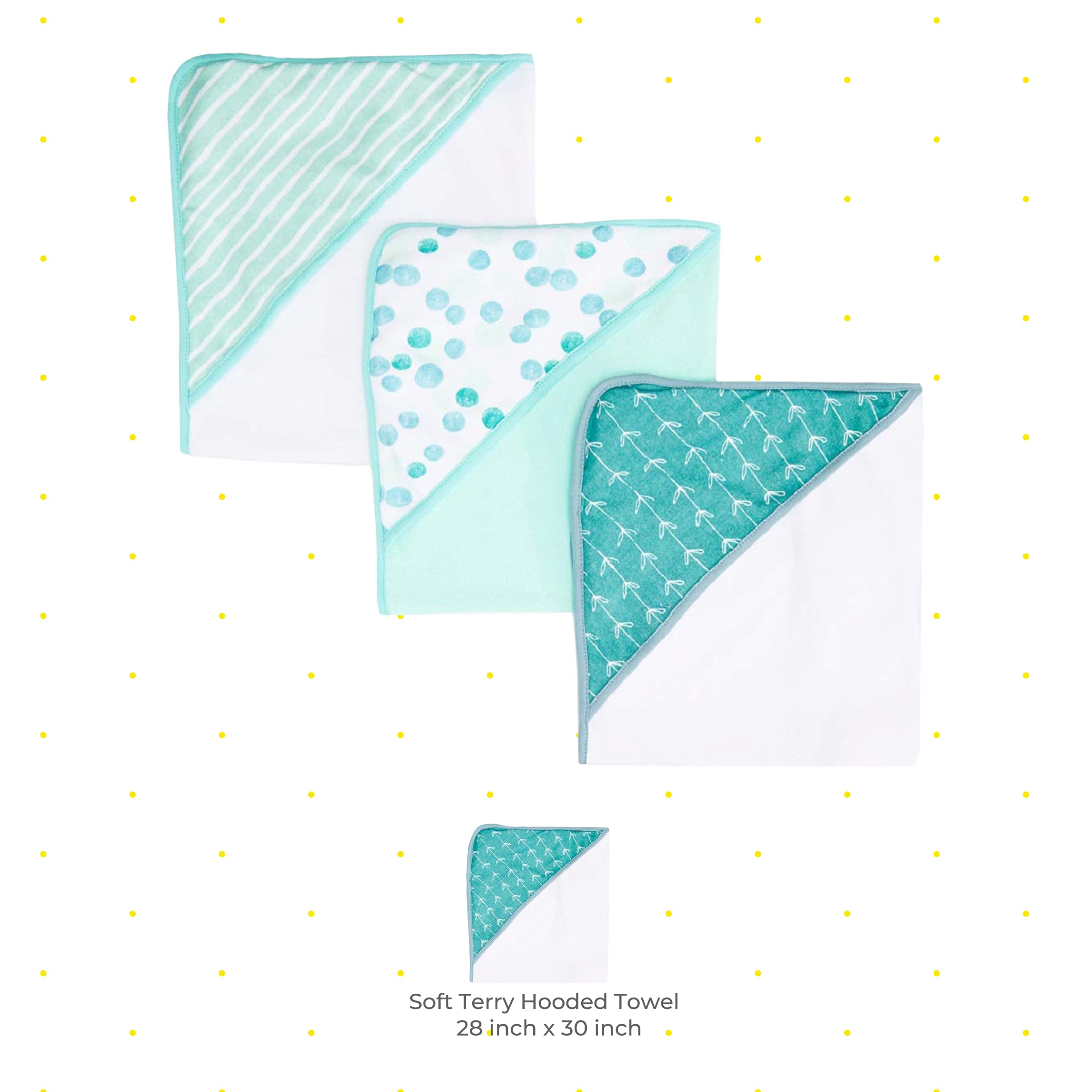 Spasilk newborn bath time towel wrap highlights absorbent fabric for quick dry.