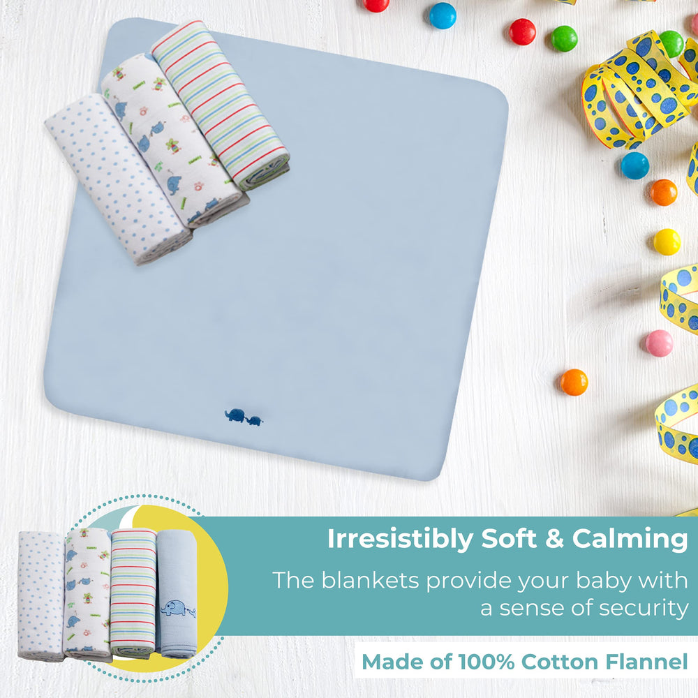 Spasilk Receiving Blanket blue embroidery-detail adds subtle charm for baby gear.