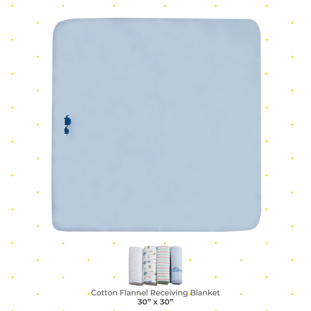 Spasilk Receiving Blanket blue folded-crib for crib time and soothing nap cuddles.