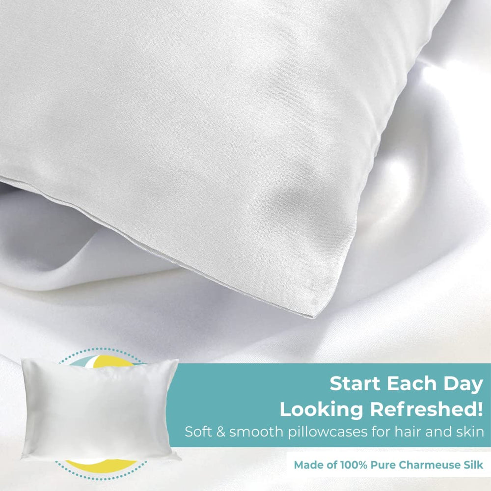 Spasilk silk pillowcase close-up highlights breathable, skin-friendly surface